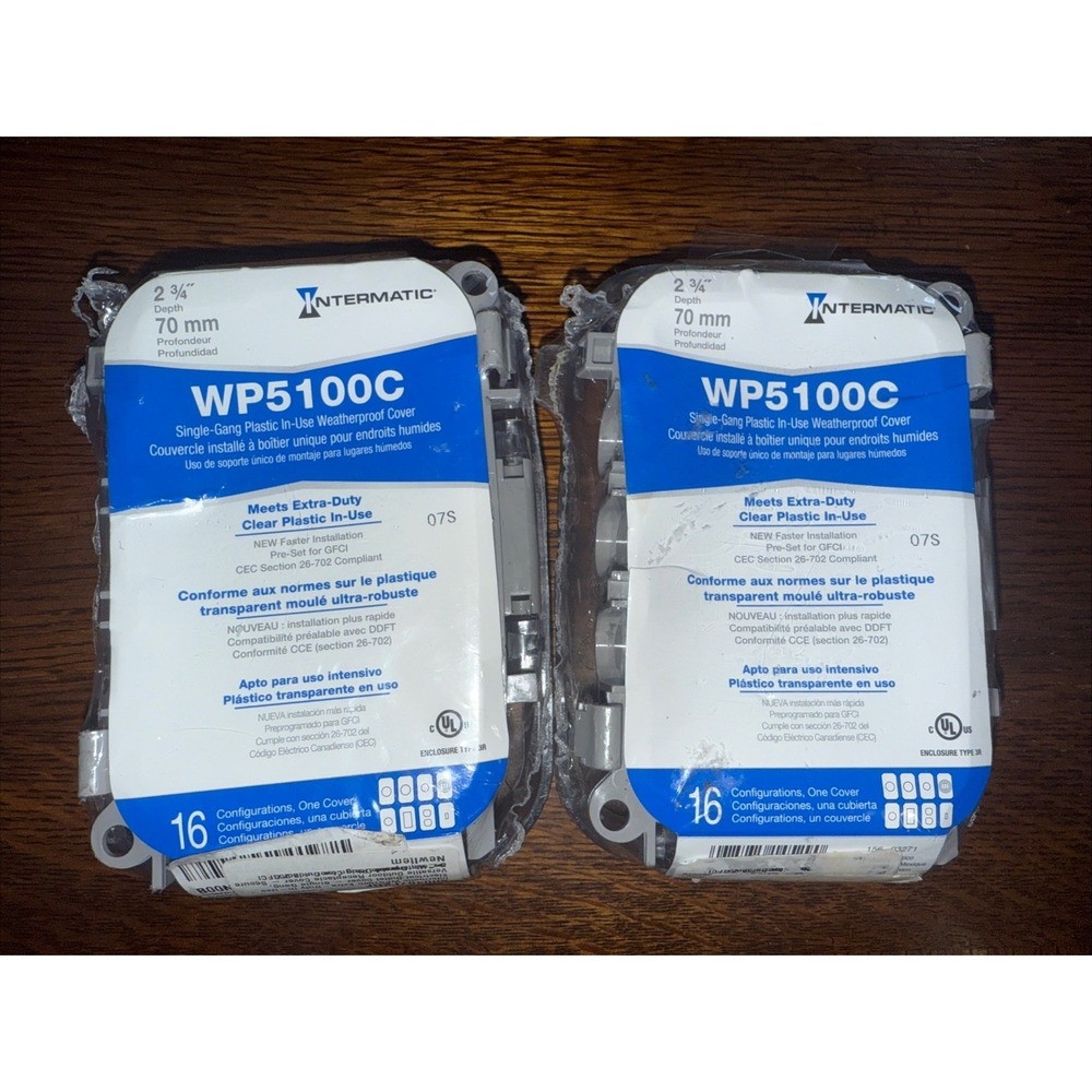 NEW‎ LOT OF 2 INTERMATIC WEATHERPROOF RECEPTACLE COVER WP3100C 2-3/4"DEPTH